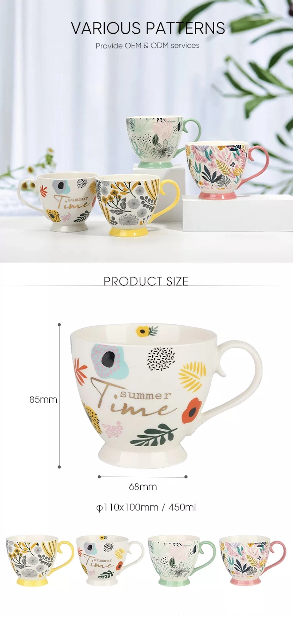 Wholesales New Style Custom Nordic Modern Travel Partially Gold Decals Tea Coffee Milk Ceramic Mug