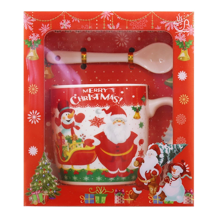 Ceramic Mug Santa Christmas Coffee Cup Mug with Gift Box