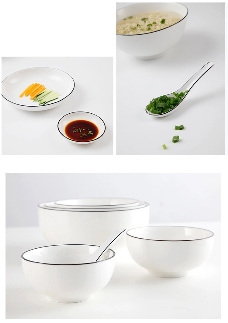 Simple Nordic Style Dish Set Household Tableware Combination Ceramic Dinner Plate Bowl Set Plate Bowl Gift Box